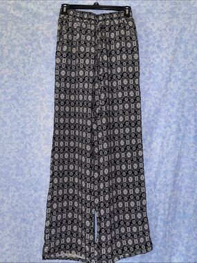Bebop: Black and White Paisley Print Wide-Leg Pants